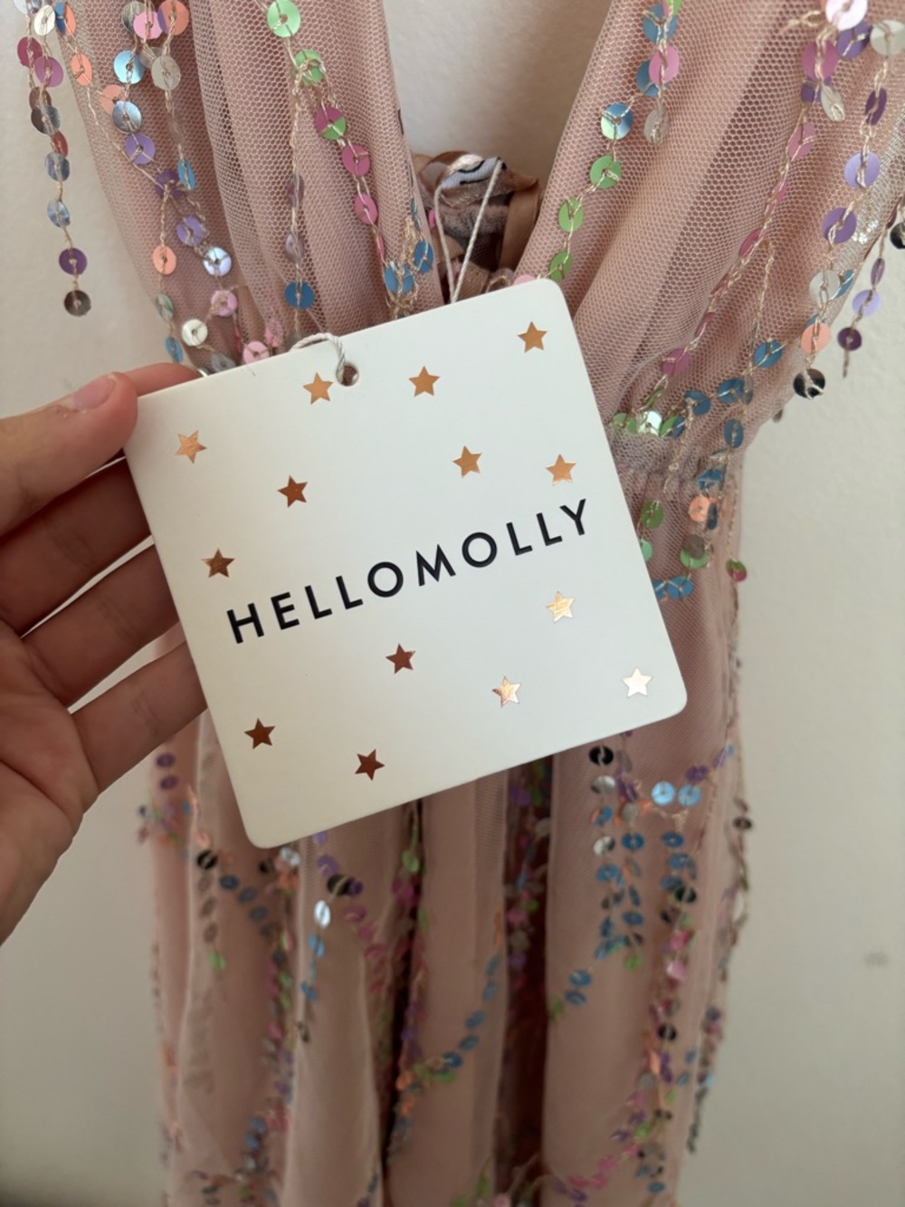 Hello Molly Pink Sequin Plunge Mini Dress - Picture 2 of 3